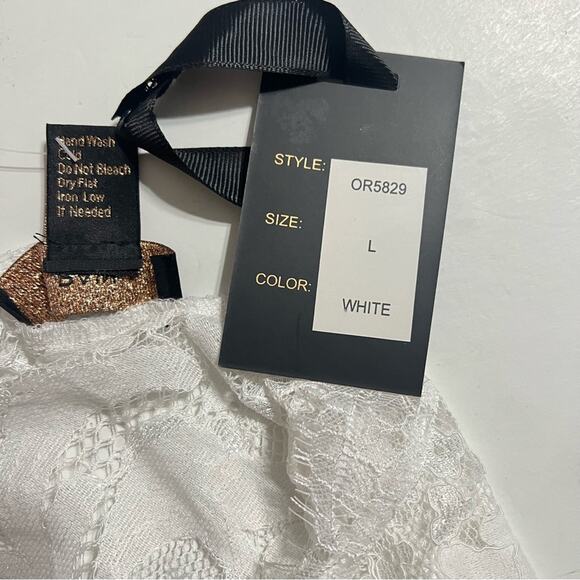 Rain White Lace Blouse Size Large - Picture 5 of 5